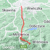 Mapa Kraków - Kudłacze - Kraków